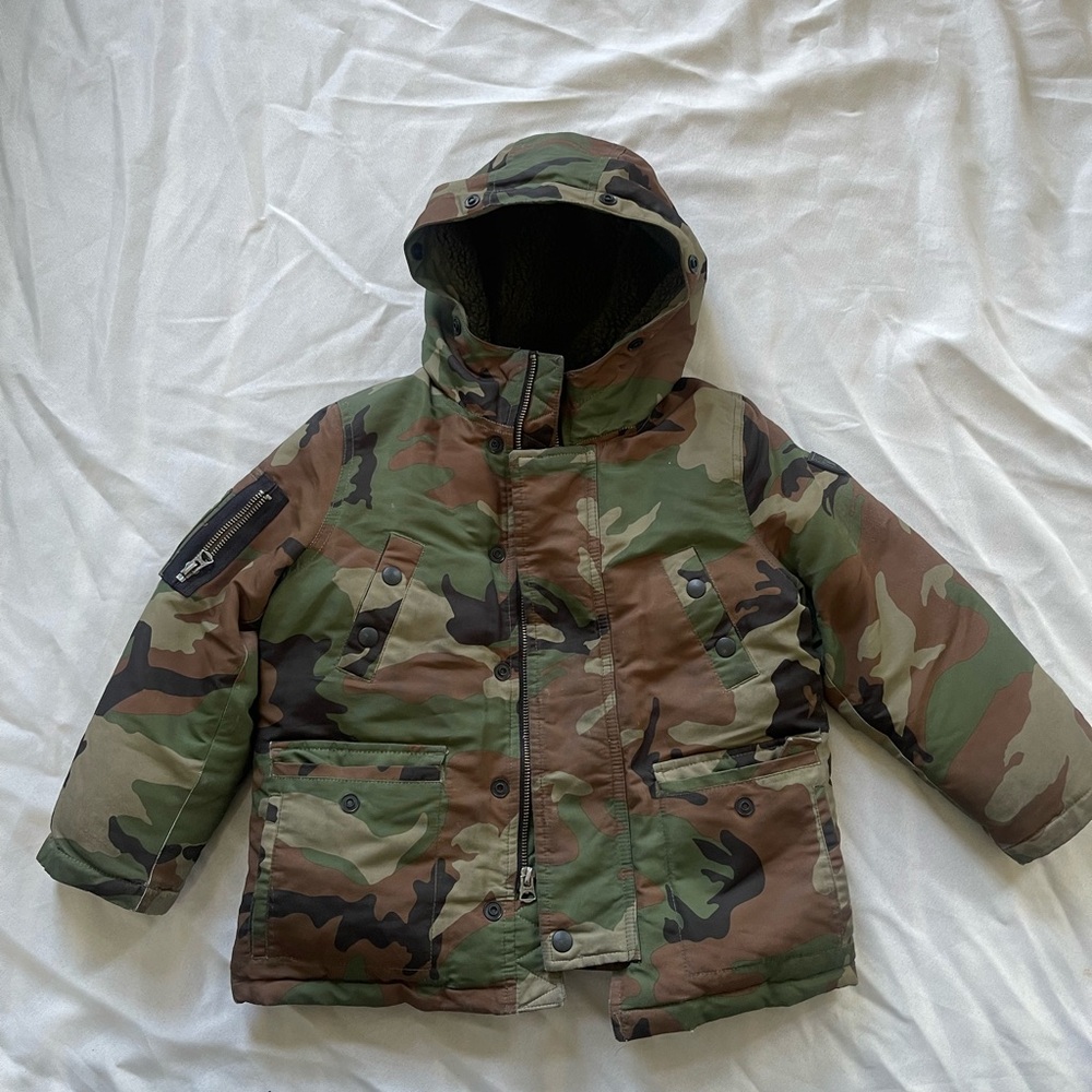 Boys Polo Ralph Lauren Camouflage Jacket with Orange Lining